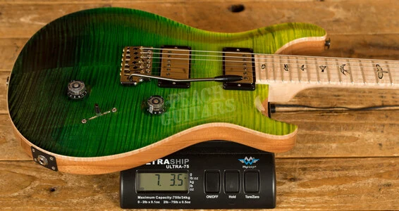 PRS Wood Library Custom 24 Green Fade with Flame Maple Neck