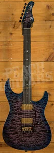 Mayones Aquila Elite S 6 - Ebony - Trans Dirty Purple Blue Burst Gloss