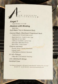 Tom Anderson Angel 7 | Abalone w/Binding