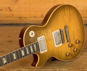 Gibson Custom '59 Les Paul Left Handed - Handpicked Top - Golden Poppy Burst VOS