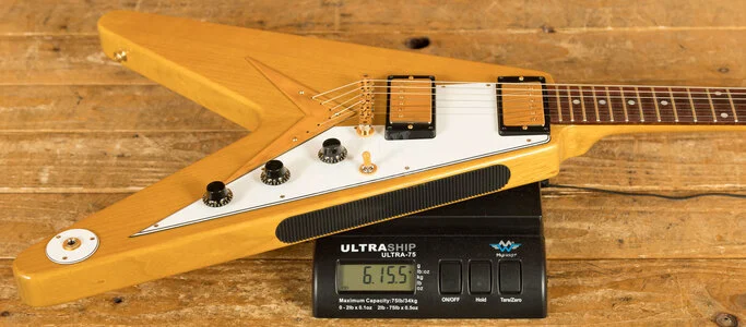 Gibson Custom Shop 1958 Korina Flying V White Pickguard VOS Historic Collection