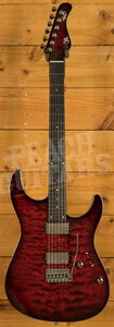 Mayones Aquila Elite S 6 - Ebony - Trans Dirty Red Burst Gloss