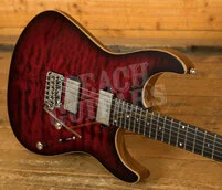 Mayones Aquila Elite S 6 - Ebony - Trans Dirty Red Burst Gloss