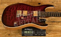 Mayones Aquila Elite S 6 - Ebony - Trans Dirty Red Burst Gloss