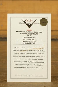 Fender Custom Shop Eric Clapton Strat Almond Green Masterbuilt Todd Krause