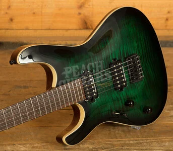 Mayones Setius 6 - Ebony - Dirty Green Burst - Left-Handed - inc case Used