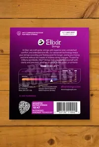 Elixir Nanoweb Coated 80/20 Bronze Acoustic Guitar Strings - 10-47