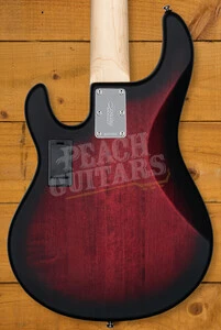 Sterling RAY5HH SUB Series StingRay 5 HH Bass - Ruby Red Burst Satin