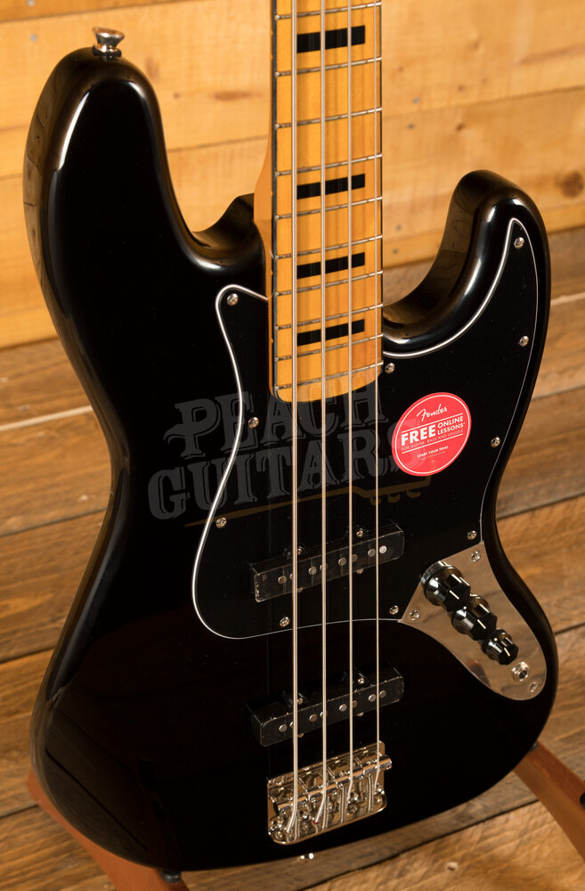 Squier Classic Vibe 70s Jazz Bass V, Black - Peach Guitars