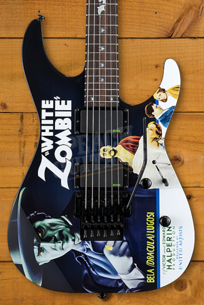 ESP LTD KH-WZ Signature Series Kirk Hammett White Zombie Electric Guitar with Case 