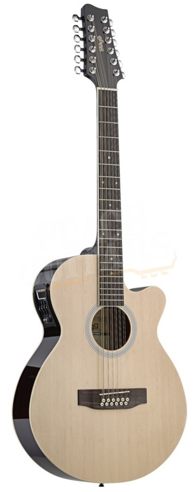 Stagg 12 String Electro Acoustic - Peach Guitars