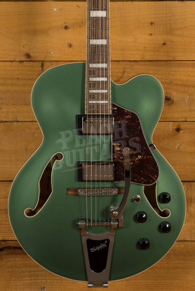 Ibanez 2019 AFS75T Metallic Green Flat - Peach Guitars