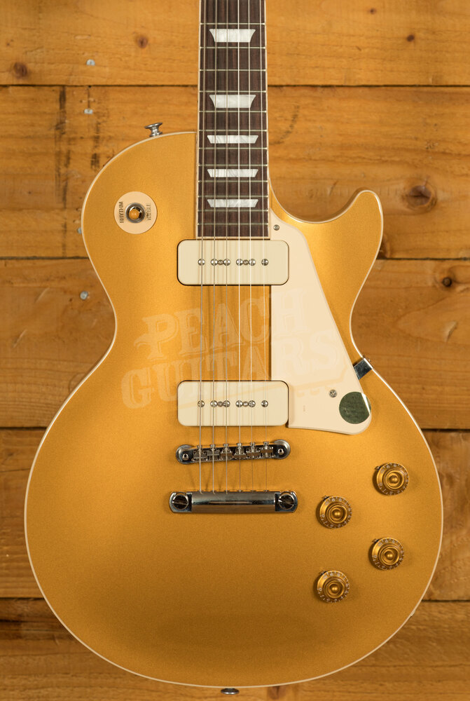 Gibson 2019 Les Paul Std P90 - Gold Top - Peach Guitars