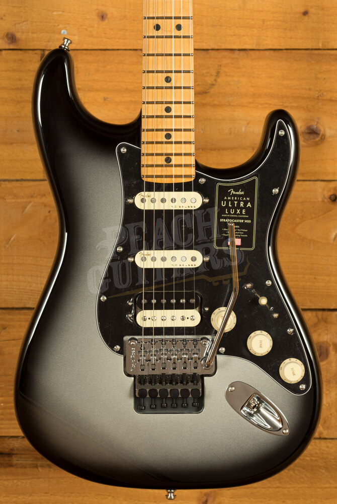 Fender Ultra Luxe Stratocaster Floyd Rose HSS Maple Silverburst Peach  Guitars