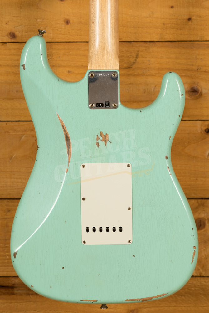 left handed fender stratocaster seafoam green