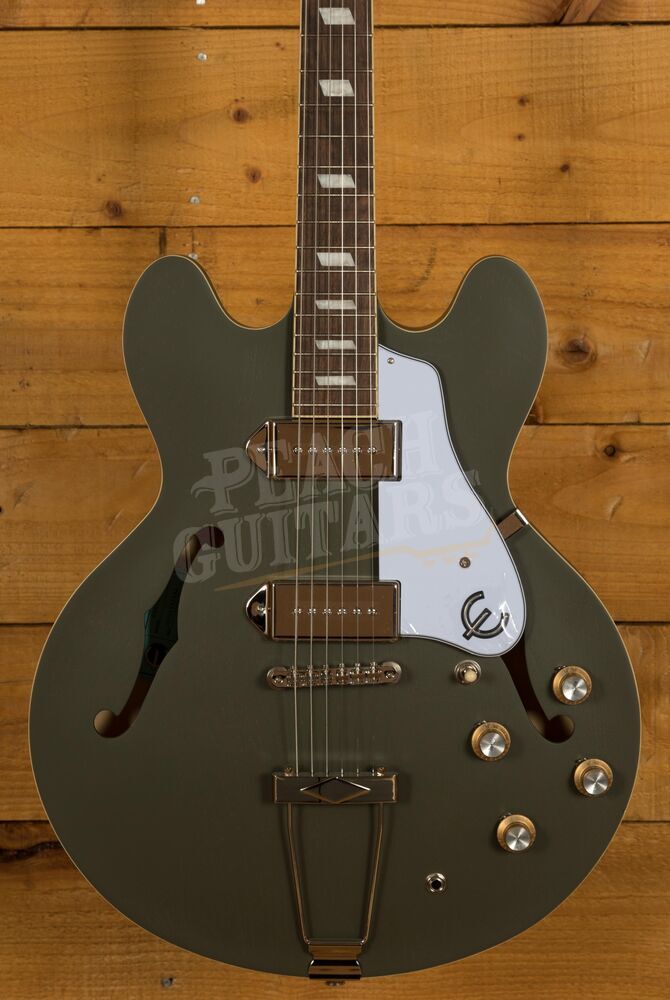 Epiphone Casino Worn Worn Olive Drab Peach Guitars