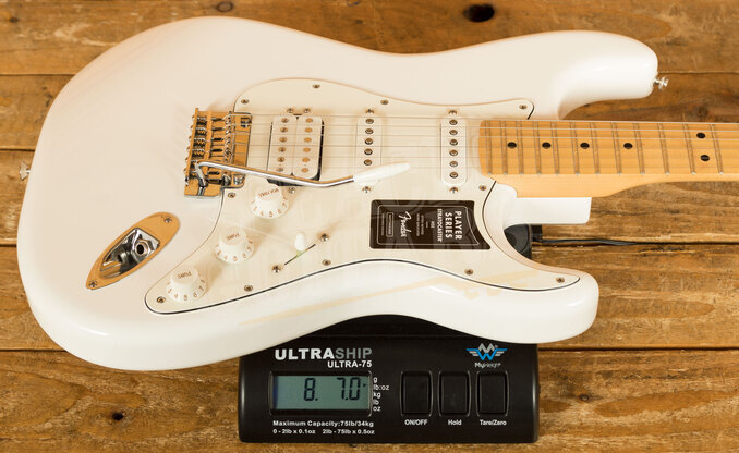 Fender Player Stratocaster HSS | Maple - Polar White - Peach Guitars