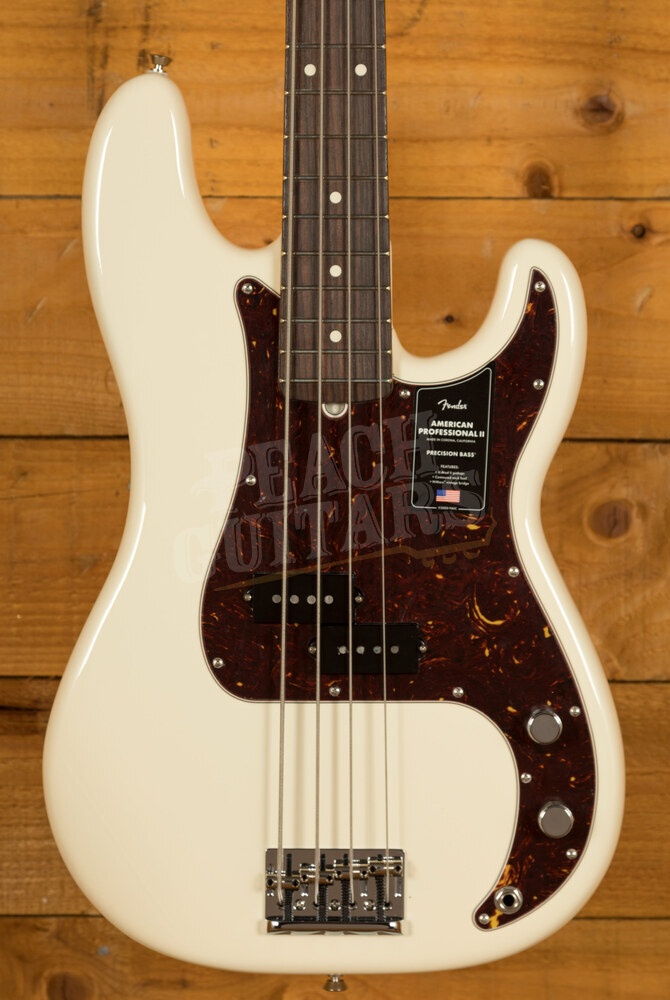 Fender Professional Ii Precision Bass Olympic White Rosewood Peach Guitars