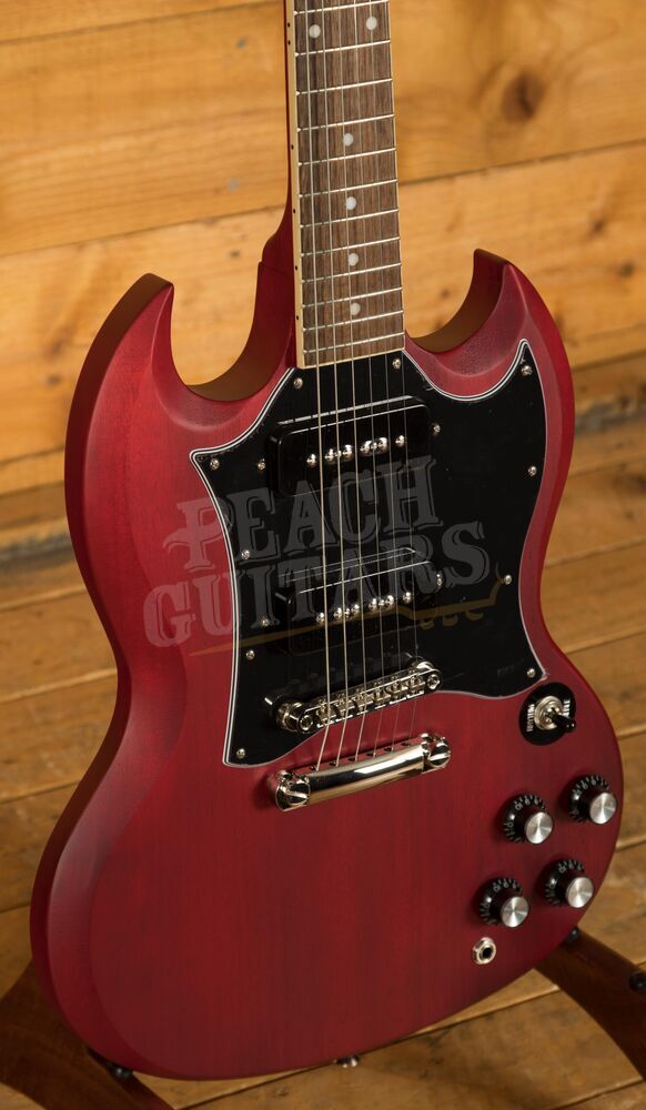 Epiphone SG Classic Worn P90's Cherry - Peach Guitars