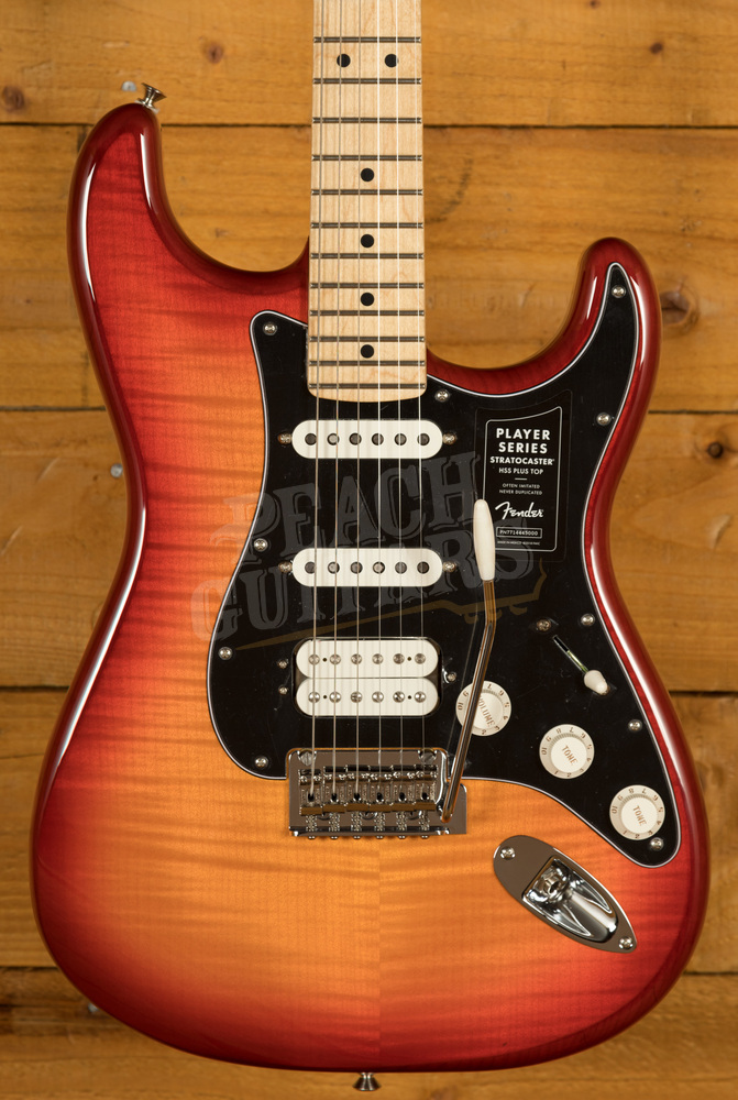 Fender Player Strat HSS Plus, Aged Cherry - Peach Guitars
