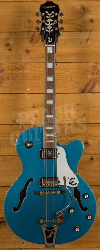 Epiphone Emperor Swingster Delta Blue Metallic Peach Guitars