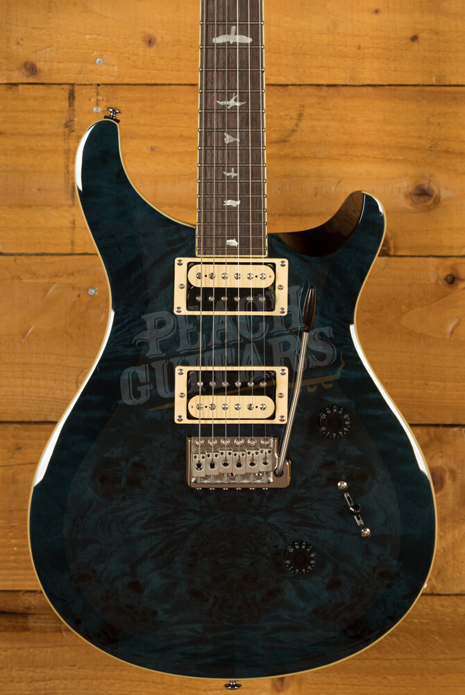 PRS SE Custom 24 Exotic Top, Whale Blue - Peach Guitars