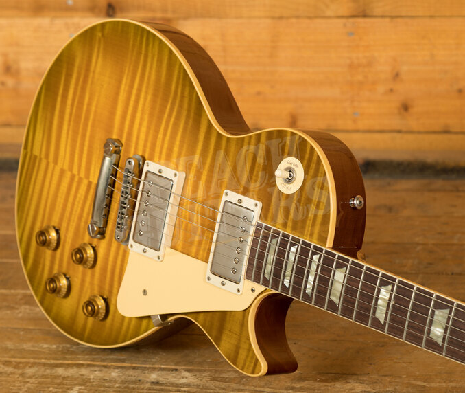 Gibson Custom '59 Les Paul HP Top Green Lemon Fade VOS - Peach Guitars