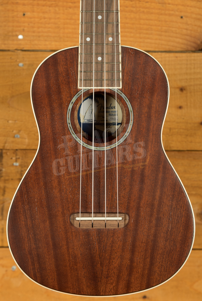 Fender Zuma Concert Ukelele - Sapeli Hout Met Abalone Rozet