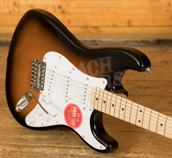 Guitare électrique Squier Sonic Stratocaster, Sunburst 2 couleurs, touche  en érable, plaque de protection blanche 0373152503