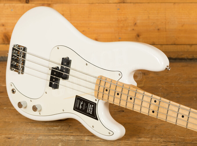 Fender Player Series P Bass Maple Neck Polar White Peach Guitars 7426