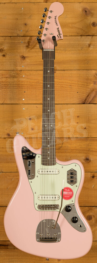 squier fsr classic vibe 60s jaguar shell pink