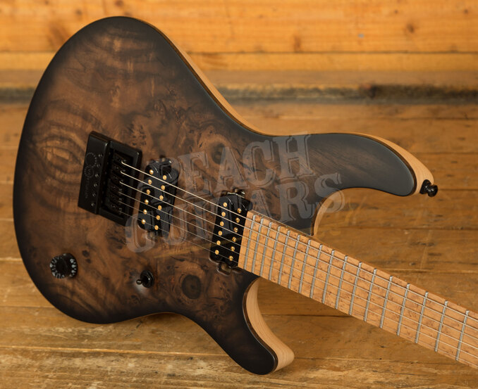 Mayones Regius 4Ever 6 Trans Natural Black Burst Satin - Peach Guitars