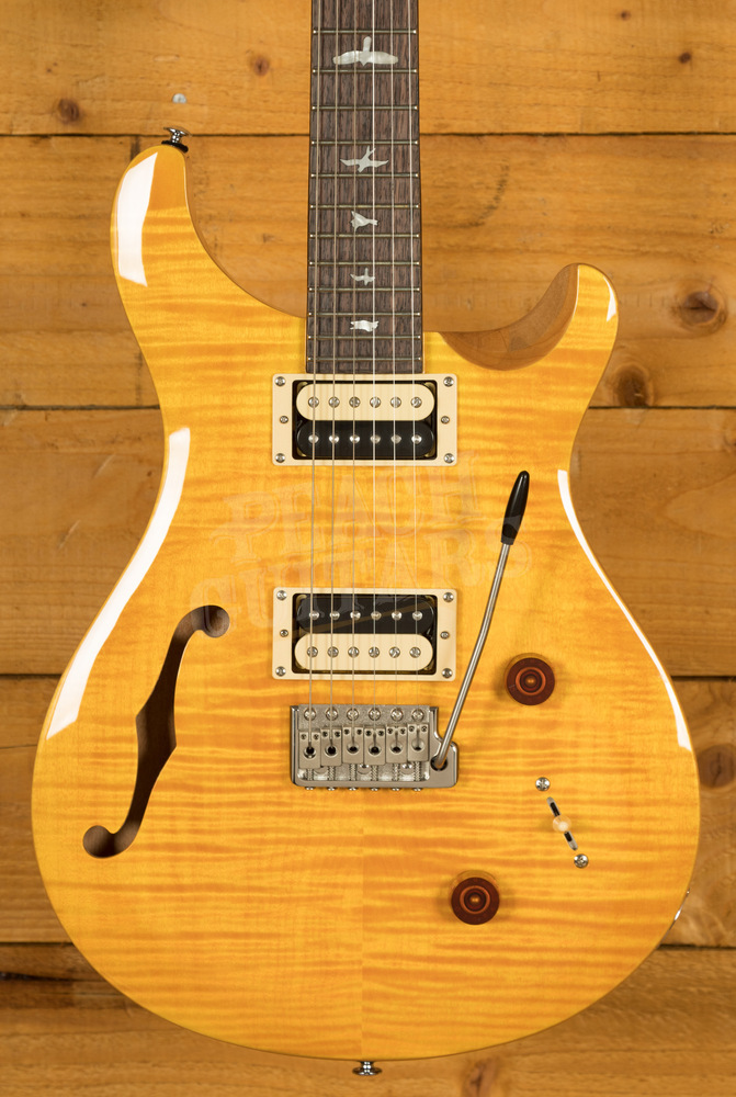 Prs Se Custom 22 Semi Hollow Santana Yellow Peach Guitars