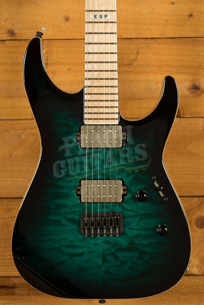 ESP E-II M-II NT Hipshot | Black Turquoise Burst