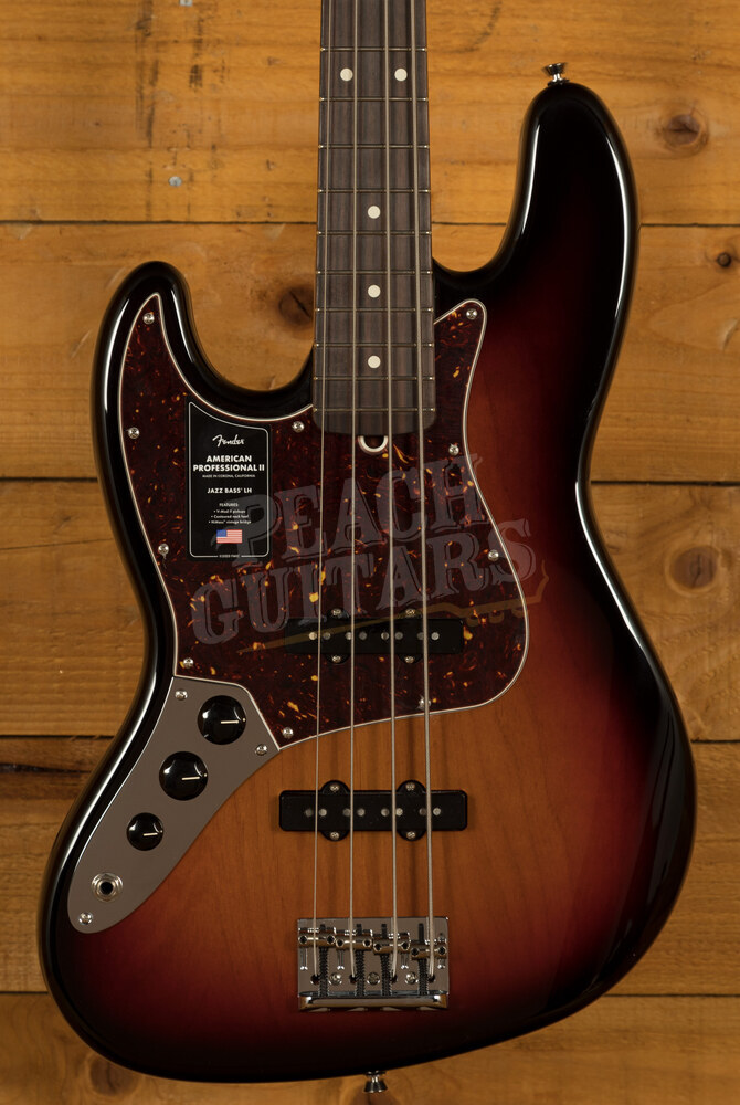 Fender Professional Ii Jazz Bass Left Hand 3 Color Sunburst Peach Guitars 6684