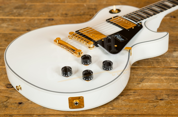 Gibson Les Paul Custom Alpine White Gold Hardware - Peach Guitars