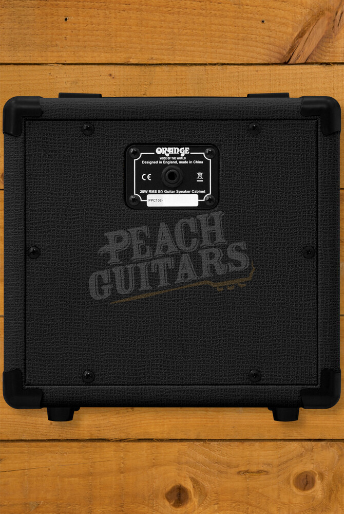 Orange Guitar Speaker Cabinets | PPC108 Cab - Black - Peach Guitars