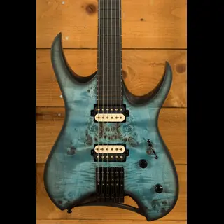 Mayones Hydra Elite 6 - Ebony - Trans Aquamarine Satin