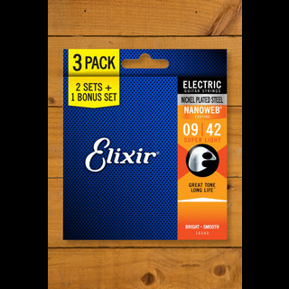 Elixir Electric Guitar Strings 3 For 2 Nickel Plated Steel