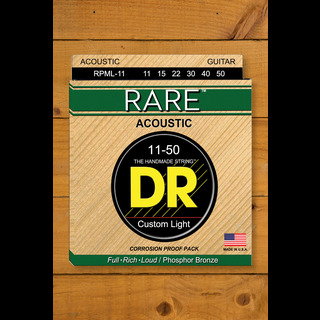 DR RARE Phosphor Bronze Acoustic Guitar Strings Custom Light